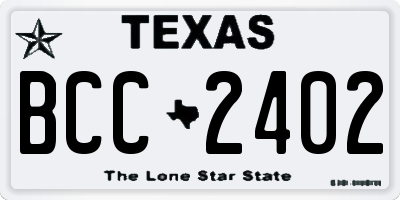 TX license plate BCC2402