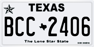 TX license plate BCC2406