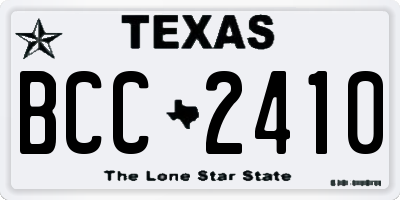 TX license plate BCC2410