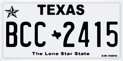TX license plate BCC2415