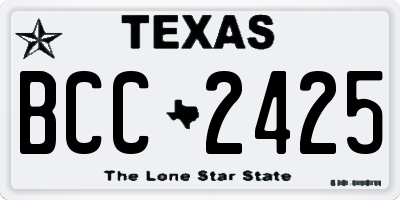 TX license plate BCC2425
