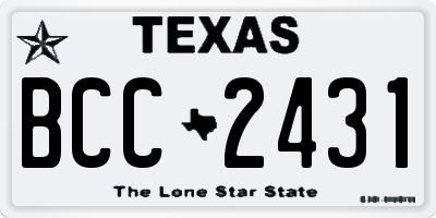 TX license plate BCC2431