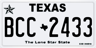 TX license plate BCC2433