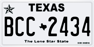 TX license plate BCC2434