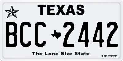 TX license plate BCC2442