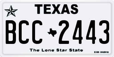 TX license plate BCC2443