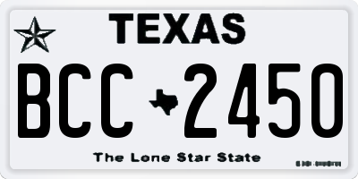 TX license plate BCC2450