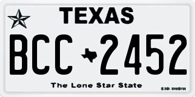 TX license plate BCC2452
