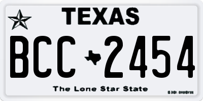 TX license plate BCC2454