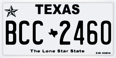 TX license plate BCC2460