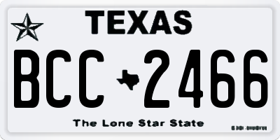 TX license plate BCC2466