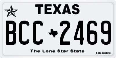 TX license plate BCC2469