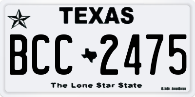 TX license plate BCC2475