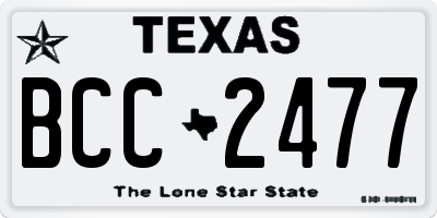 TX license plate BCC2477