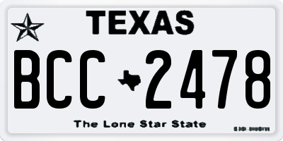 TX license plate BCC2478