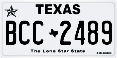 TX license plate BCC2489