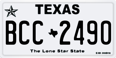 TX license plate BCC2490