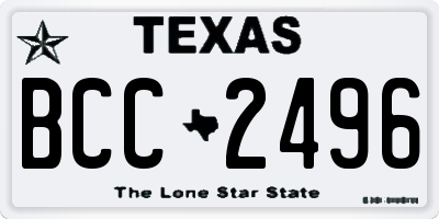 TX license plate BCC2496