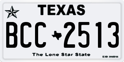 TX license plate BCC2513