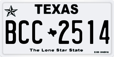 TX license plate BCC2514