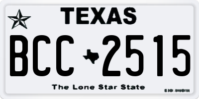 TX license plate BCC2515