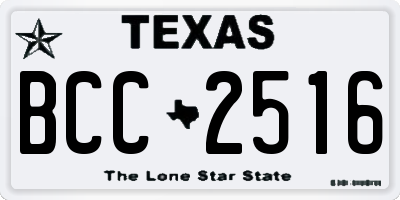 TX license plate BCC2516