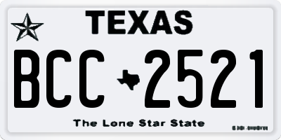 TX license plate BCC2521