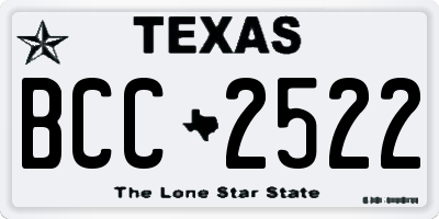 TX license plate BCC2522