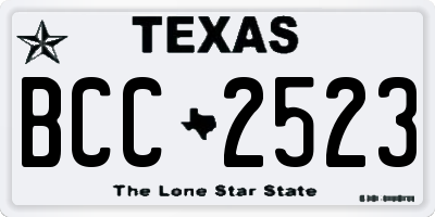 TX license plate BCC2523