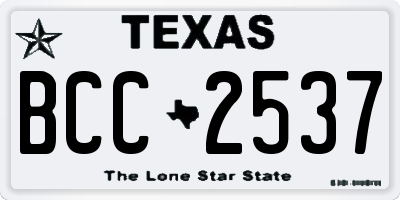TX license plate BCC2537
