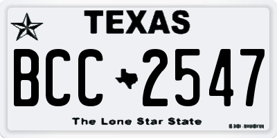 TX license plate BCC2547