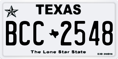 TX license plate BCC2548
