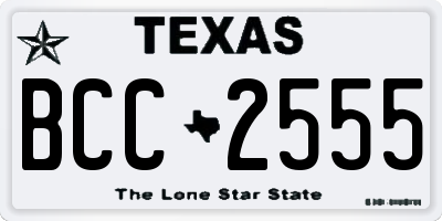TX license plate BCC2555