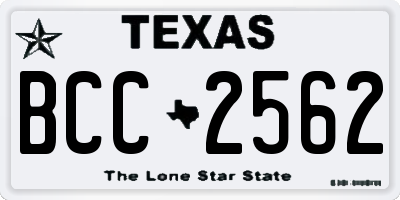 TX license plate BCC2562