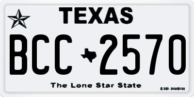 TX license plate BCC2570
