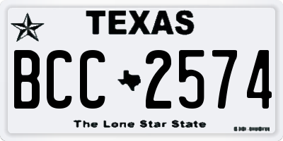 TX license plate BCC2574