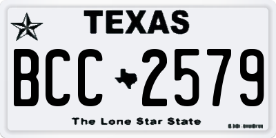 TX license plate BCC2579