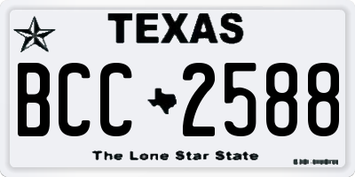 TX license plate BCC2588
