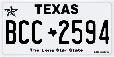TX license plate BCC2594