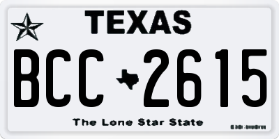 TX license plate BCC2615