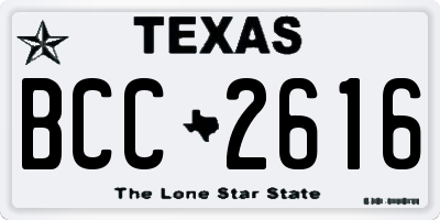 TX license plate BCC2616