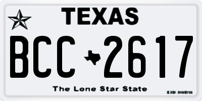 TX license plate BCC2617