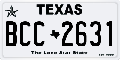 TX license plate BCC2631
