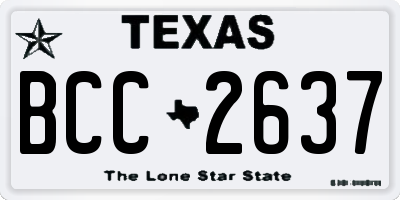 TX license plate BCC2637