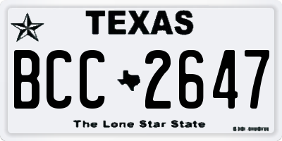 TX license plate BCC2647