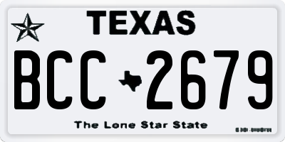 TX license plate BCC2679