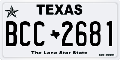 TX license plate BCC2681