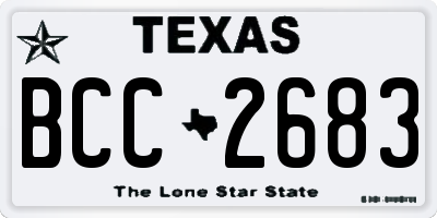 TX license plate BCC2683