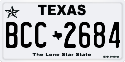 TX license plate BCC2684