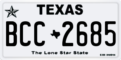 TX license plate BCC2685
